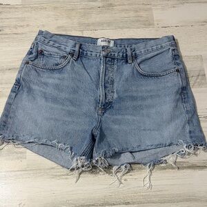 Agolde Rumi Frayed Hem Jean Shorts Button Fly Size 29